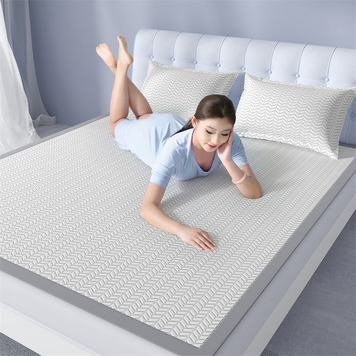 91家纺网 家纺一手货源 找家纺 鑫钰 2024新款冰格乳胶席 典雅白