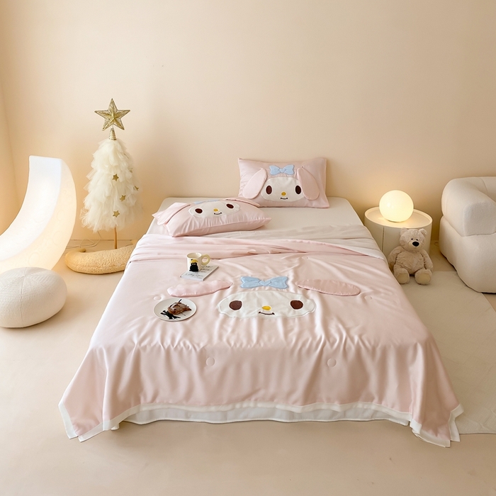 91家纺网 家纺一手货源 找家纺 黛舒家居 2024新款兰精天丝三丽鸥夏被被子被芯 美乐蒂