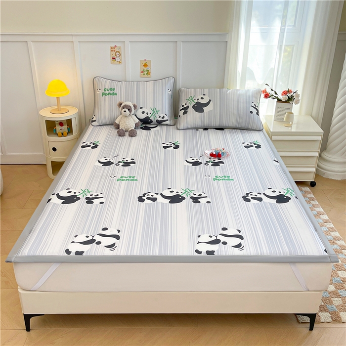 91家纺网 家纺一手货源 找家纺 喜居 2024新款A类凉感冰丝凉席 熊宝