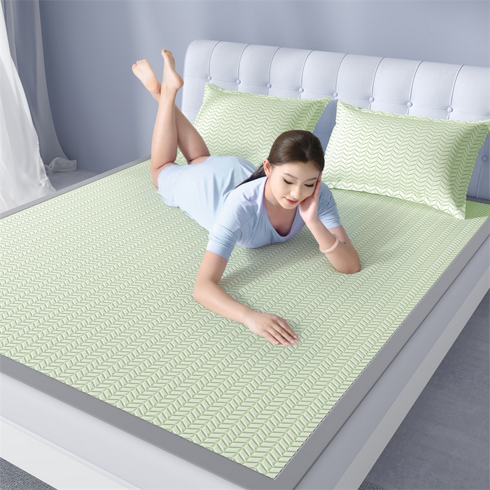 91家纺网 家纺一手货源 找家纺 鑫钰 2024新款冰格乳胶席 云川绿