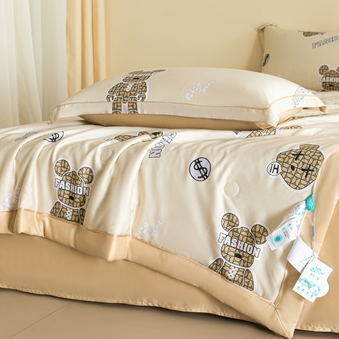 91家纺网 家纺一手货源 找家纺 2024新A类40S天丝莫代尔夏被四件套竹纤维凉感空调被卡通儿童夏凉被被子被芯K-box