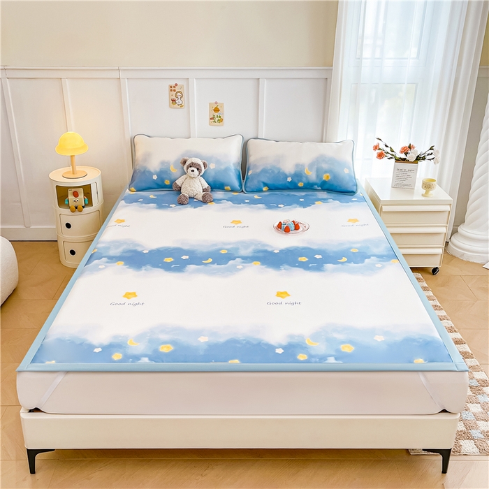 91家纺网 家纺一手货源 找家纺 喜居 2024新款A类凉感冰丝凉席 星河