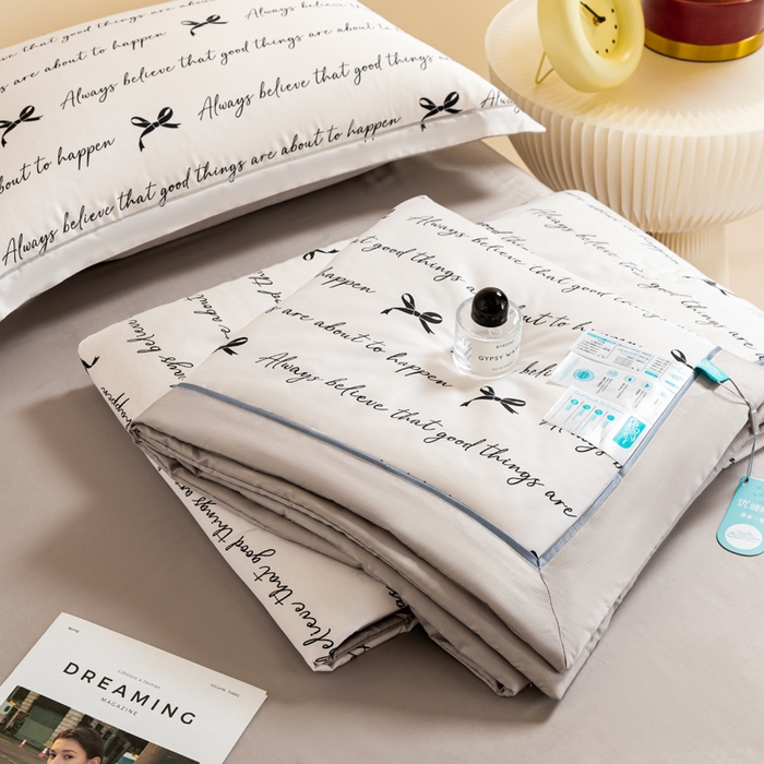 91家纺网 家纺一手货源 找家纺 2024新A类40S天丝莫代尔夏被四件套竹纤维凉感空调被卡通儿童夏凉被被子被芯少女心