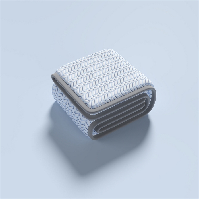 91家纺网 家纺一手货源 找家纺 鑫钰 2024新款冰格乳胶席 冰川蓝