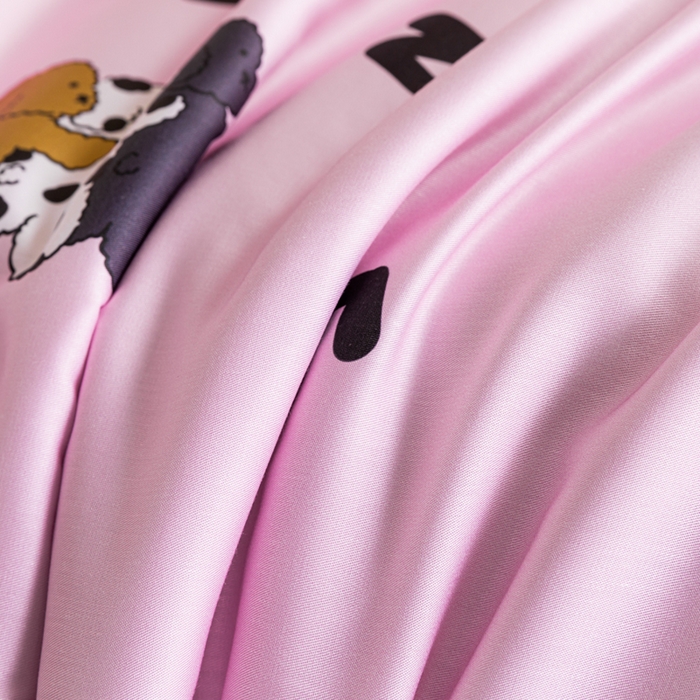 91家纺网 家纺一手货源 找家纺 2024新A类40S天丝莫代尔夏被四件套竹纤维凉感空调被卡通儿童夏凉被被子被芯贴贴狗