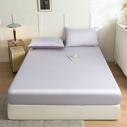 91家纺网 家纺一手货源 找家纺 佳汐蓝 2024新款AB版高支高密莱赛尔兰精天丝柔单床笠 实拍图 柔-流沙灰