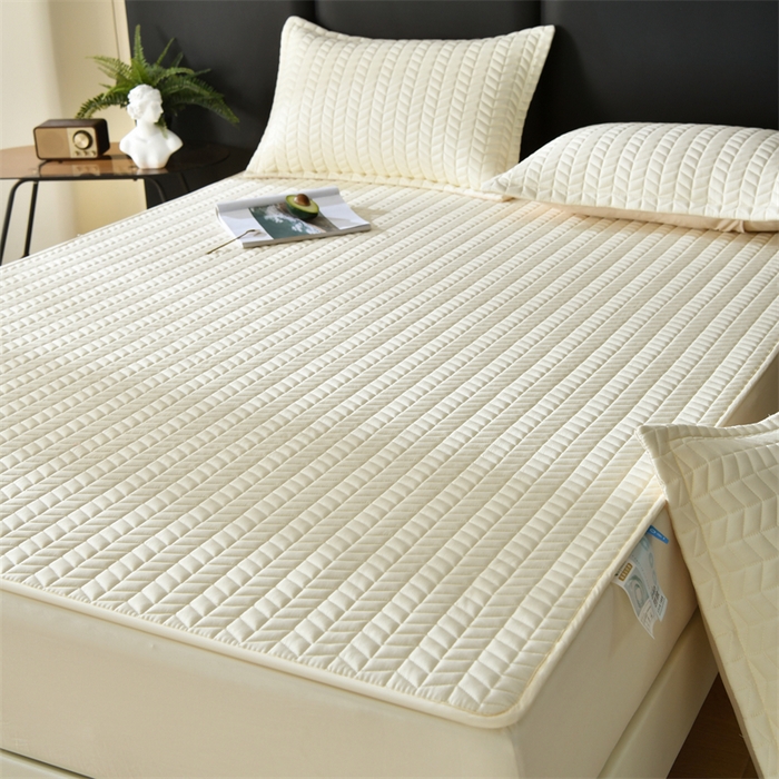 91家纺网 家纺一手货源 找家纺 鑫钰 2024新款10mm加厚天丝乳胶凉席床笠款 浅米黄