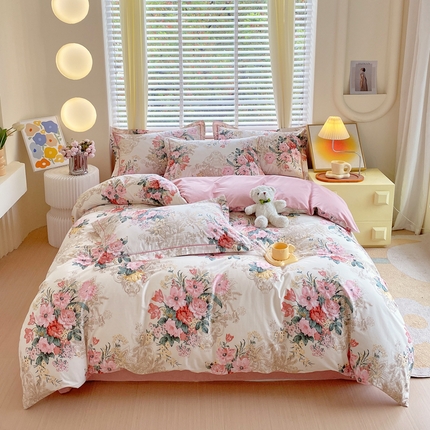 91家纺网 家纺一手货源 找家纺 （总）星期三家纺 2024年5月新款铂金全棉13372四件套（加老板微信有会员价）