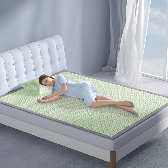 91家纺网 家纺一手货源 找家纺 鑫钰 2024新款冰格乳胶席 云川绿