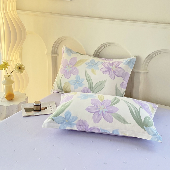 91家纺网 家纺一手货源 找家纺 珂博家纺 2024新款轻柔感全棉印花单品四件套系列-单枕套 花开少女