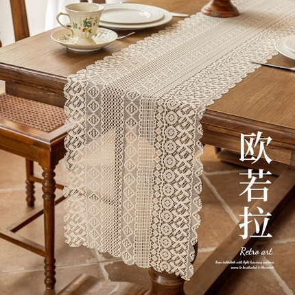 91家纺网 家纺一手货源 找家纺 （总）南通大梧纺织 2024新款法式田园桌旗-欧若拉