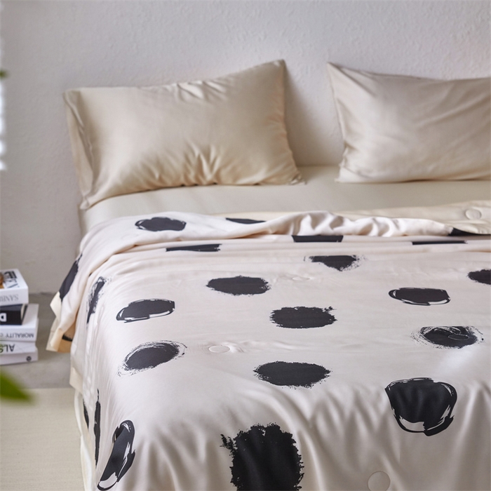 91家纺网 家纺一手货源 找家纺 安莱生活 2024新款莱赛尔天丝50支宽边工艺款单夏被被子被芯 天丝夏被-时尚元素