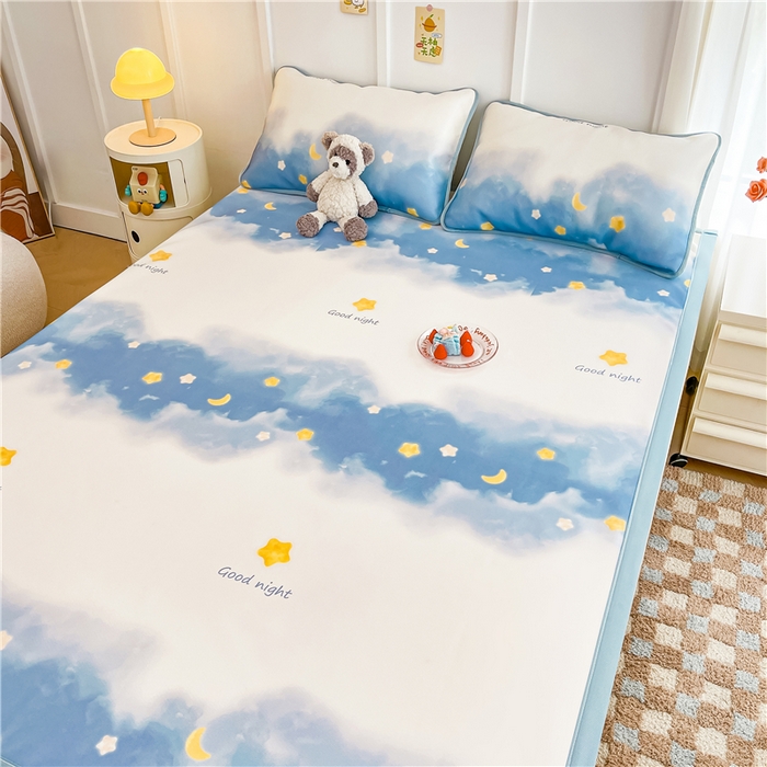 91家纺网 家纺一手货源 找家纺 喜居 2024新款A类凉感冰丝凉席 星河