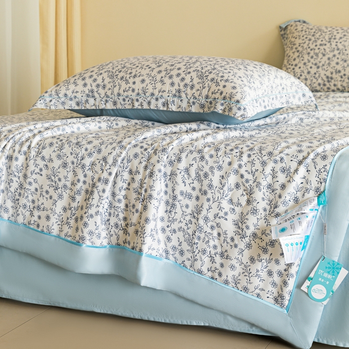 91家纺网 家纺一手货源 找家纺 2024新A类40S天丝莫代尔夏被四件套竹纤维凉感空调被卡通儿童夏凉被被子被芯花漾