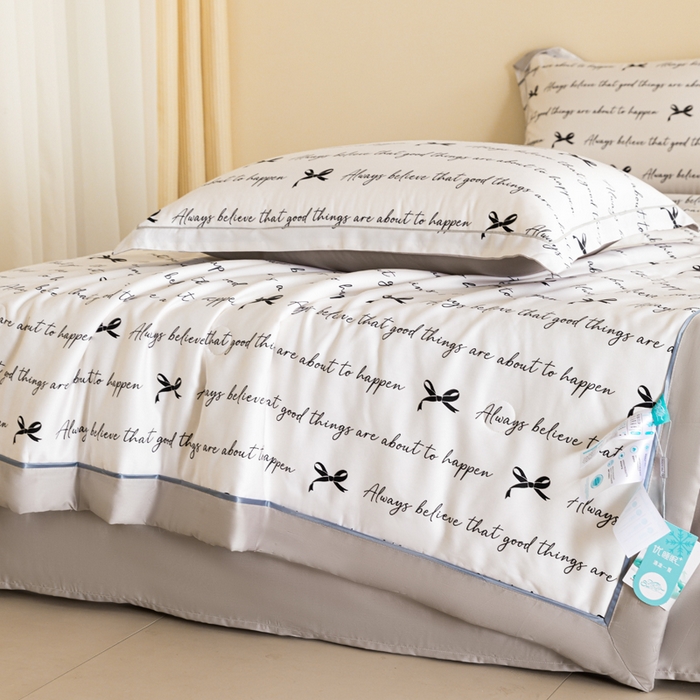 91家纺网 家纺一手货源 找家纺 2024新A类40S天丝莫代尔夏被四件套竹纤维凉感空调被卡通儿童夏凉被被子被芯少女心