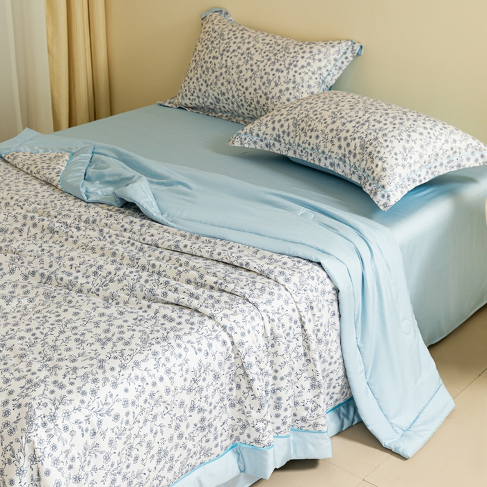 91家纺网 家纺一手货源 找家纺 2024新A类40S天丝莫代尔夏被四件套竹纤维凉感空调被卡通儿童夏凉被被子被芯花漾