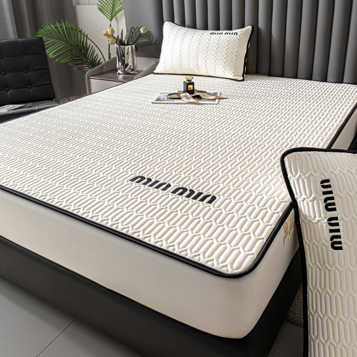 91家纺网 家纺一手货源 找家纺 鑫钰 2024新款mimi款原棉大豆床笠 minmin-玉石白