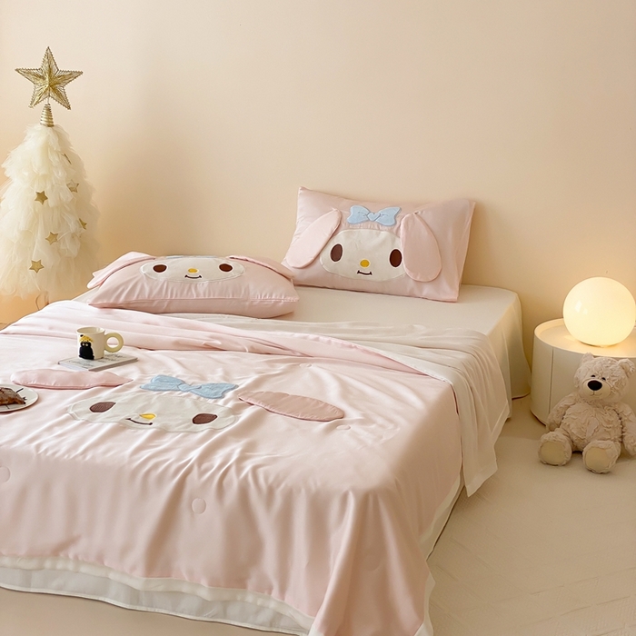 91家纺网 家纺一手货源 找家纺 黛舒家居 2024新款兰精天丝三丽鸥夏被被子被芯 美乐蒂