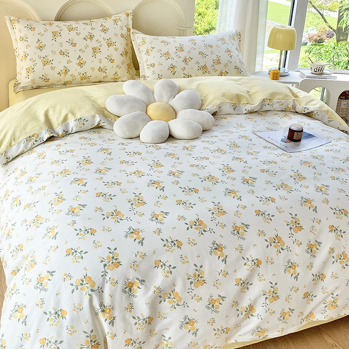 91家纺网 家纺一手货源 找家纺 珂博家纺 2024新款轻柔感全棉印花纯棉四件套 煦日阳光