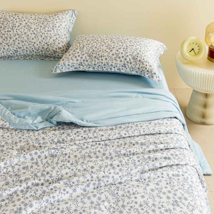 91家纺网 家纺一手货源 找家纺 2024新A类40S天丝莫代尔夏被四件套竹纤维凉感空调被卡通儿童夏凉被被子被芯花漾