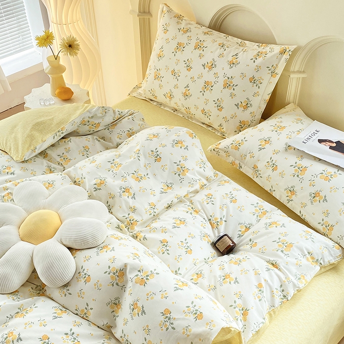 91家纺网 家纺一手货源 找家纺 珂博家纺 2024新款轻柔感全棉印花纯棉四件套 煦日阳光