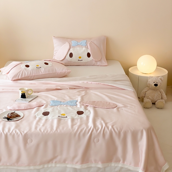 91家纺网 家纺一手货源 找家纺 黛舒家居 2024新款兰精天丝三丽鸥夏被被子被芯 美乐蒂