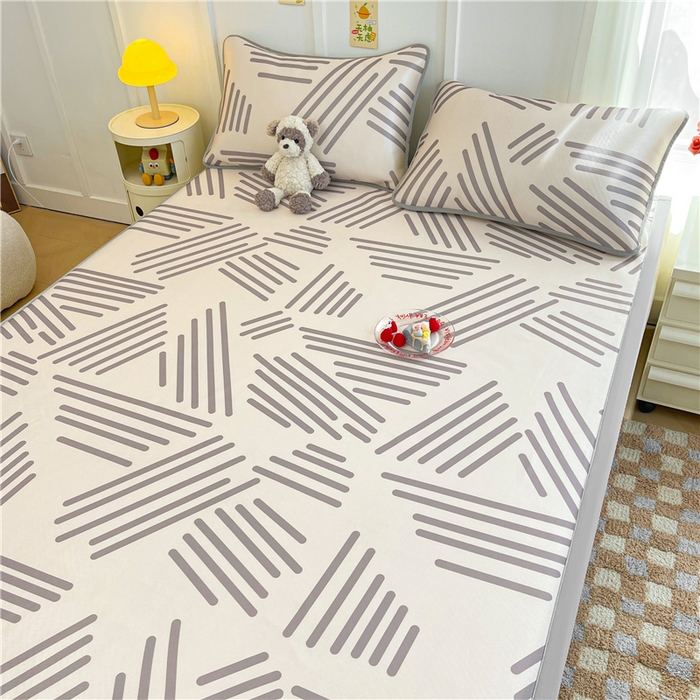 91家纺网 家纺一手货源 找家纺 喜居 2024新款A类凉感冰丝凉席 简约生活