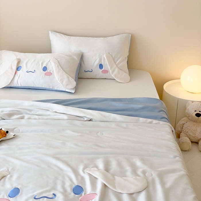 91家纺网 家纺一手货源 找家纺 黛舒家居 2024新款兰精天丝三丽鸥夏被被子被芯 玉桂狗