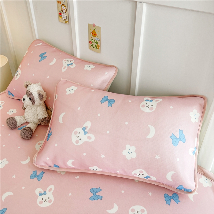 91家纺网 家纺一手货源 找家纺 喜居 2024新款A类凉感冰丝凉席 可爱兔