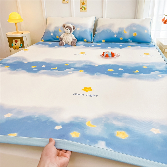 91家纺网 家纺一手货源 找家纺 喜居 2024新款A类凉感冰丝凉席 星河