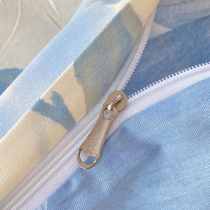 91家纺网 家纺一手货源 找家纺 珂博家纺 2024新款轻柔感全棉印花纯棉四件套 蓝色花海