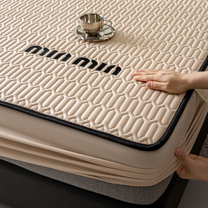 91家纺网 家纺一手货源 找家纺 鑫钰 2024新款mimi款原棉大豆床笠 minmin-香槟金