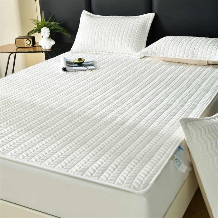 91家纺网 家纺一手货源 找家纺 鑫钰 2024新款10mm加厚天丝乳胶凉席床笠款 冰川白