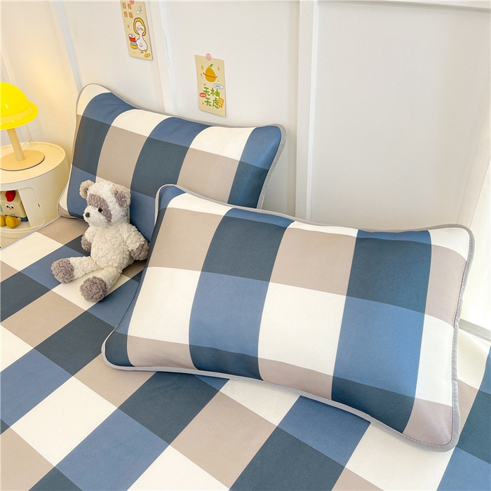 91家纺网 家纺一手货源 找家纺 喜居 2024新款A类凉感冰丝凉席 蓝大格