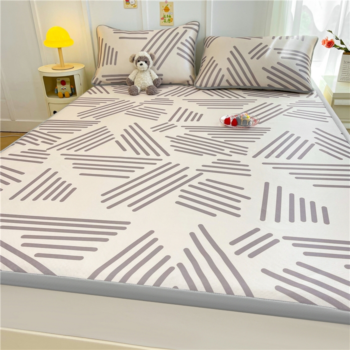 91家纺网 家纺一手货源 找家纺 喜居 2024新款A类凉感冰丝凉席 简约生活