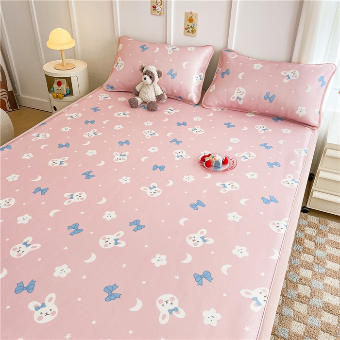 91家纺网 家纺一手货源 找家纺 喜居 2024新款A类凉感冰丝凉席 可爱兔