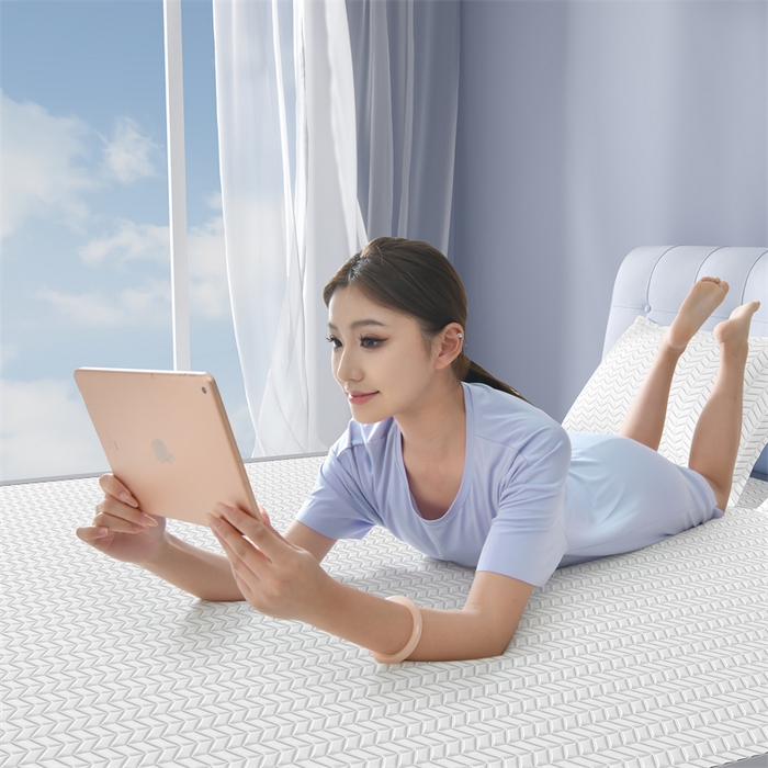 91家纺网 家纺一手货源 找家纺 鑫钰 2024新款冰格乳胶席 典雅白