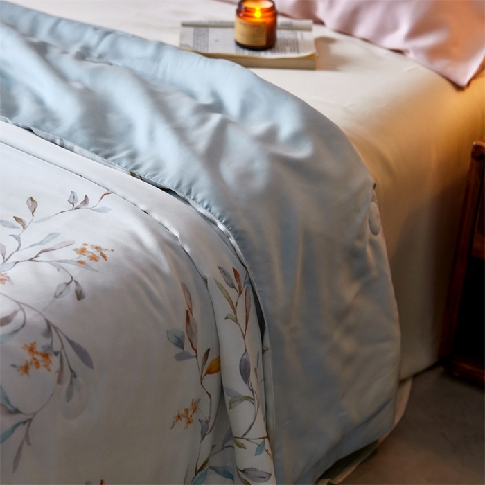 91家纺网 家纺一手货源 找家纺 安莱生活 2024新款莱赛尔天丝50支宽边工艺款单夏被被子被芯 青雅