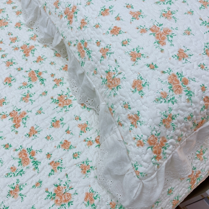 91家纺网 家纺一手货源 找家纺 暖居 2024新款砂洗棉花被套全棉床盖四件套绗缝夹棉纯棉床盖三件套 木兮