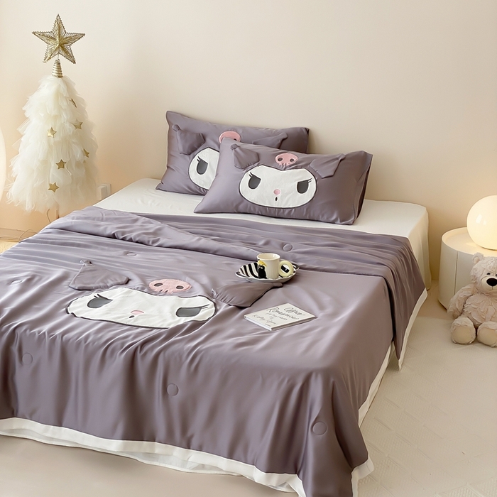 91家纺网 家纺一手货源 找家纺 黛舒家居 2024新款兰精天丝三丽鸥夏被被子被芯 库洛米