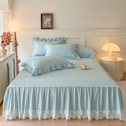 91家纺网 家纺一手货源 找家纺 （总）乐朵家居 2025春夏 水洗全棉水溶刺绣床裙-L-6薇薇安