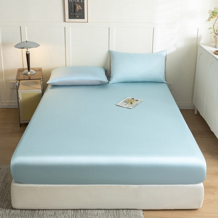 91家纺网 家纺一手货源 找家纺 （总）佳汐蓝 2024新款AB版高支高密莱赛尔兰精天丝柔单床笠 实拍图