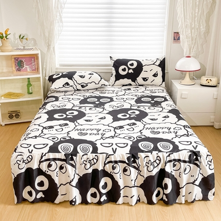 91家纺网 家纺一手货源 找家纺 （总）莎臣豹 2025新款植物羊绒单品单件单床裙可配床裙三件套