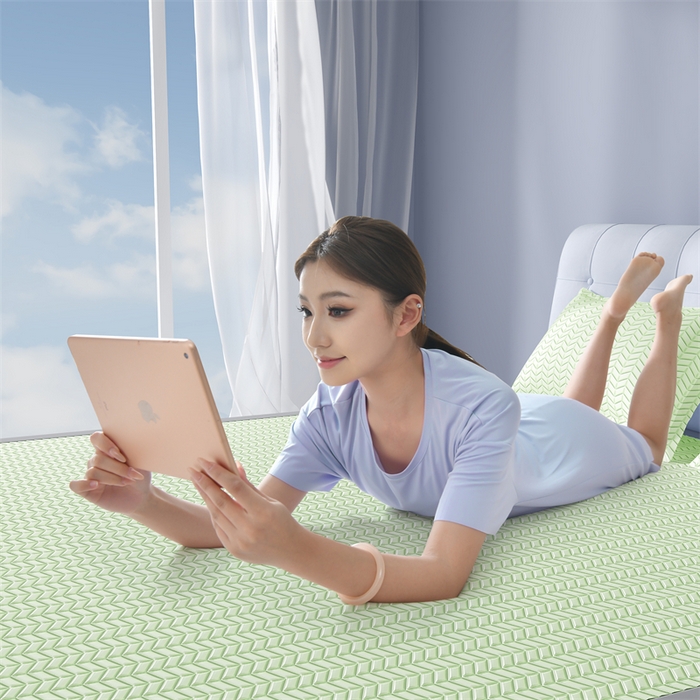 91家纺网 家纺一手货源 找家纺 鑫钰 2024新款冰格乳胶席 云川绿