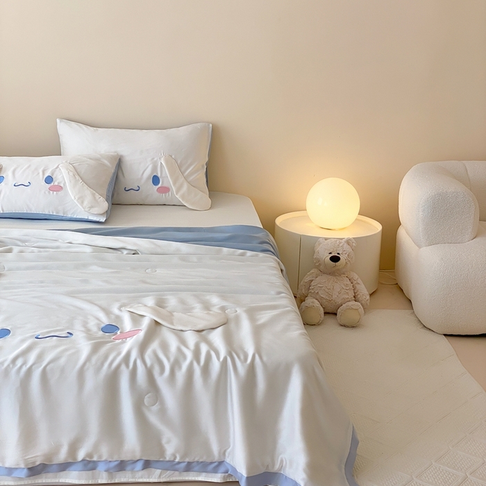 91家纺网 家纺一手货源 找家纺 黛舒家居 2024新款兰精天丝三丽鸥夏被被子被芯 玉桂狗