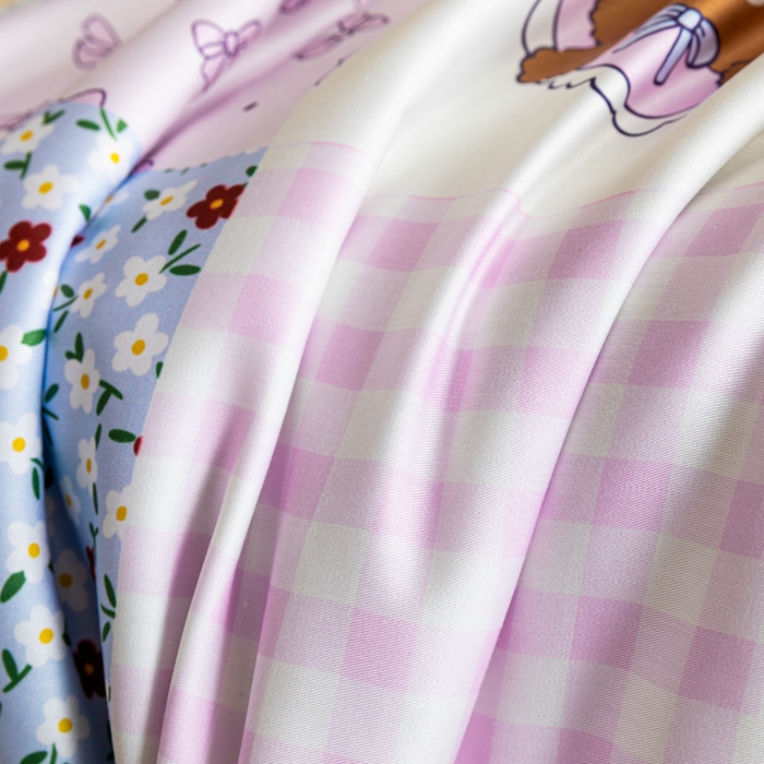 91家纺网 家纺一手货源 找家纺 2024新A类40S天丝莫代尔夏被四件套竹纤维凉感空调被卡通儿童夏凉被被子被芯碎花小熊