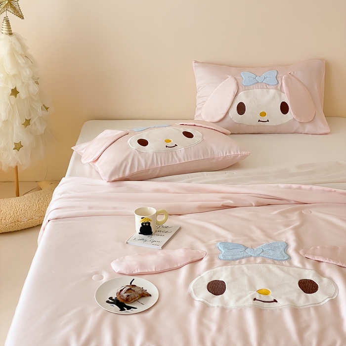 91家纺网 家纺一手货源 找家纺 黛舒家居 2024新款兰精天丝三丽鸥夏被被子被芯 美乐蒂