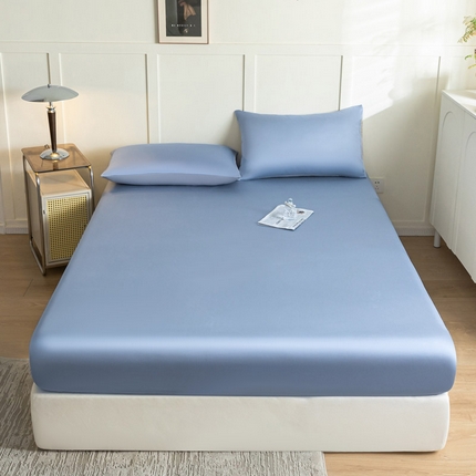 91家纺网 家纺一手货源 找家纺 （总）佳汐蓝 2024新款AB版高支高密莱赛尔兰精天丝柔单床笠 实拍图