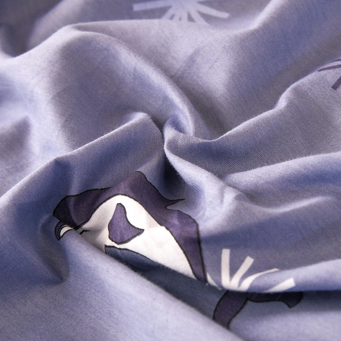 91家纺网 家纺一手货源 找家纺 茗婷家纺 2025新款13372全棉纯棉宿舍学生床笠 海豚语蓝