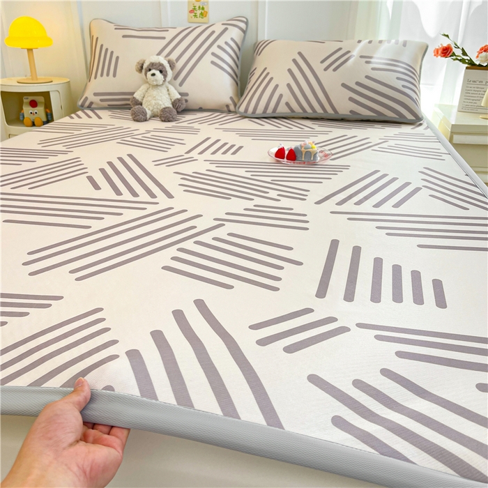 91家纺网 家纺一手货源 找家纺 喜居 2024新款A类凉感冰丝凉席 简约生活